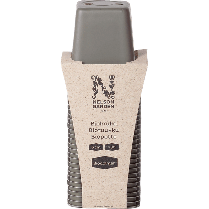 Hovedbilde Biopotte 6cm, firkantet grønn. 30 stk